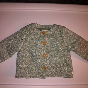 Brand new 6 Months Green with white floral button up jacket